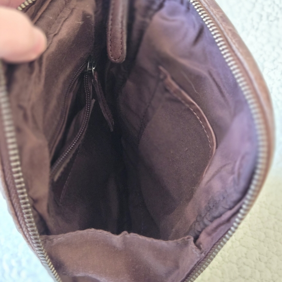 Vilenca Brown Leather Woven Crossbody Bag - Picture 7 of 9